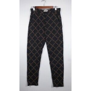 Isabel Marant Etoile Janelle Pants Size 36 100% Cotton Black & Gold US Size 4 6